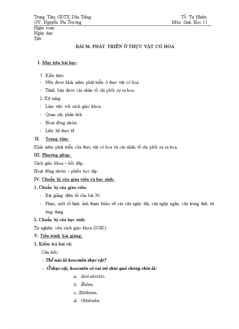 image for page Bài 36 Sinh học 11 Căn bản