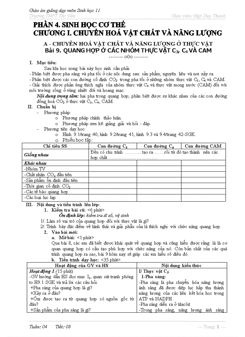 image for page Bai9 quang hop o cac nhom cay c3 c4 va cam doc