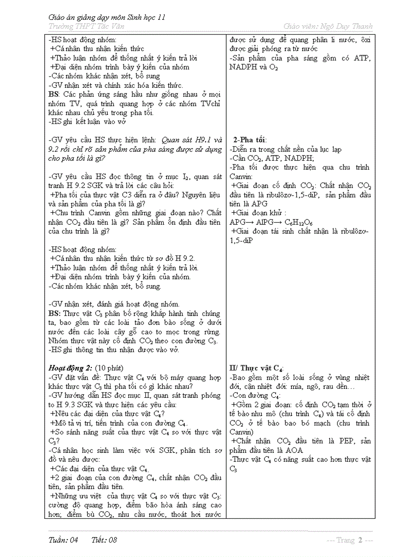 image for page Bai9 quang hop o cac nhom cay c3 c4 va cam doc