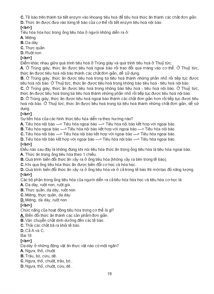 image for page Câu hỏi trắc nghiệm sinh học 11 Ban CB cả năm theo từng bài trong SGK