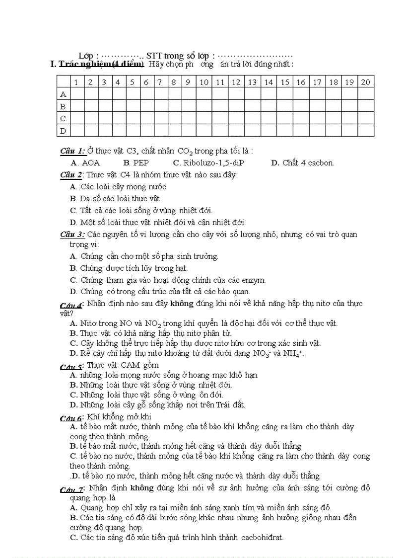 image for page Đề kiểm tra học kì 1