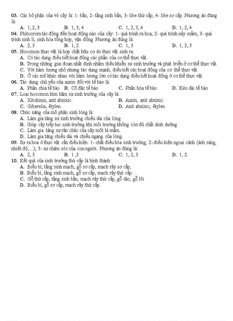 image for page Đề KT 15p kì I sinh 11