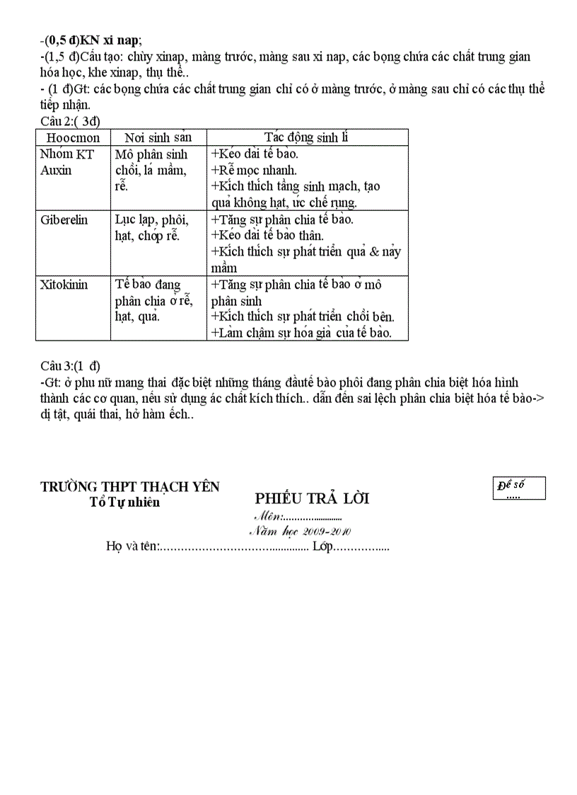image for page De KT HK II sinh hoc 10 11 co dap an cuc chuan