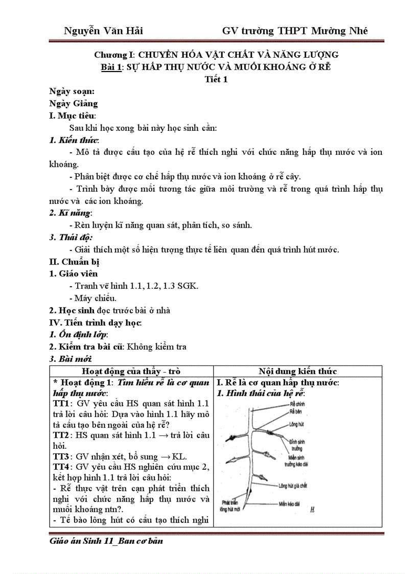 Giáo án 11 cả bộ cực hay