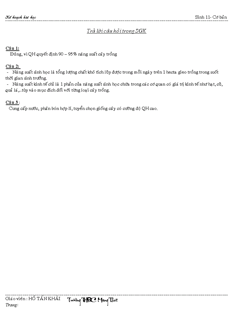 image for page Giáo án môn Sinh học 11