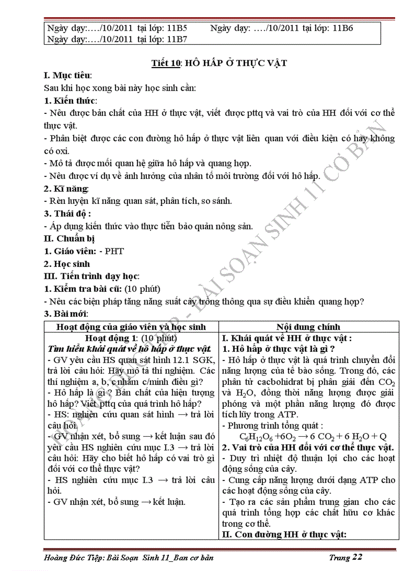 image for page Giao an sinh 11 2 cot