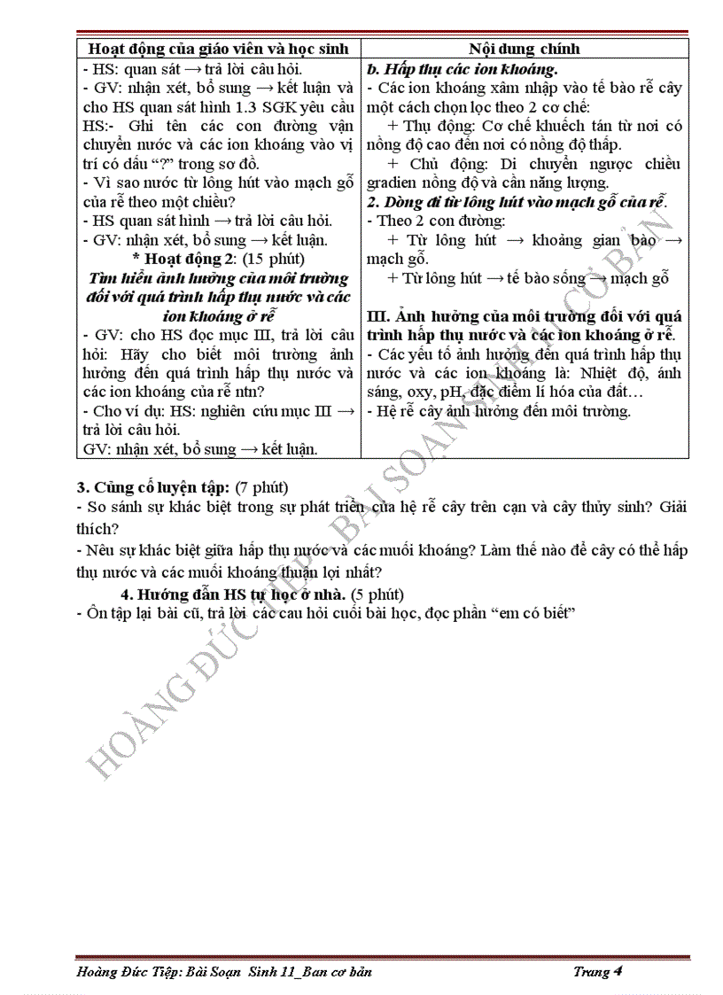 image for page Giáo án sinh 11 2cột tuyệt đẹp