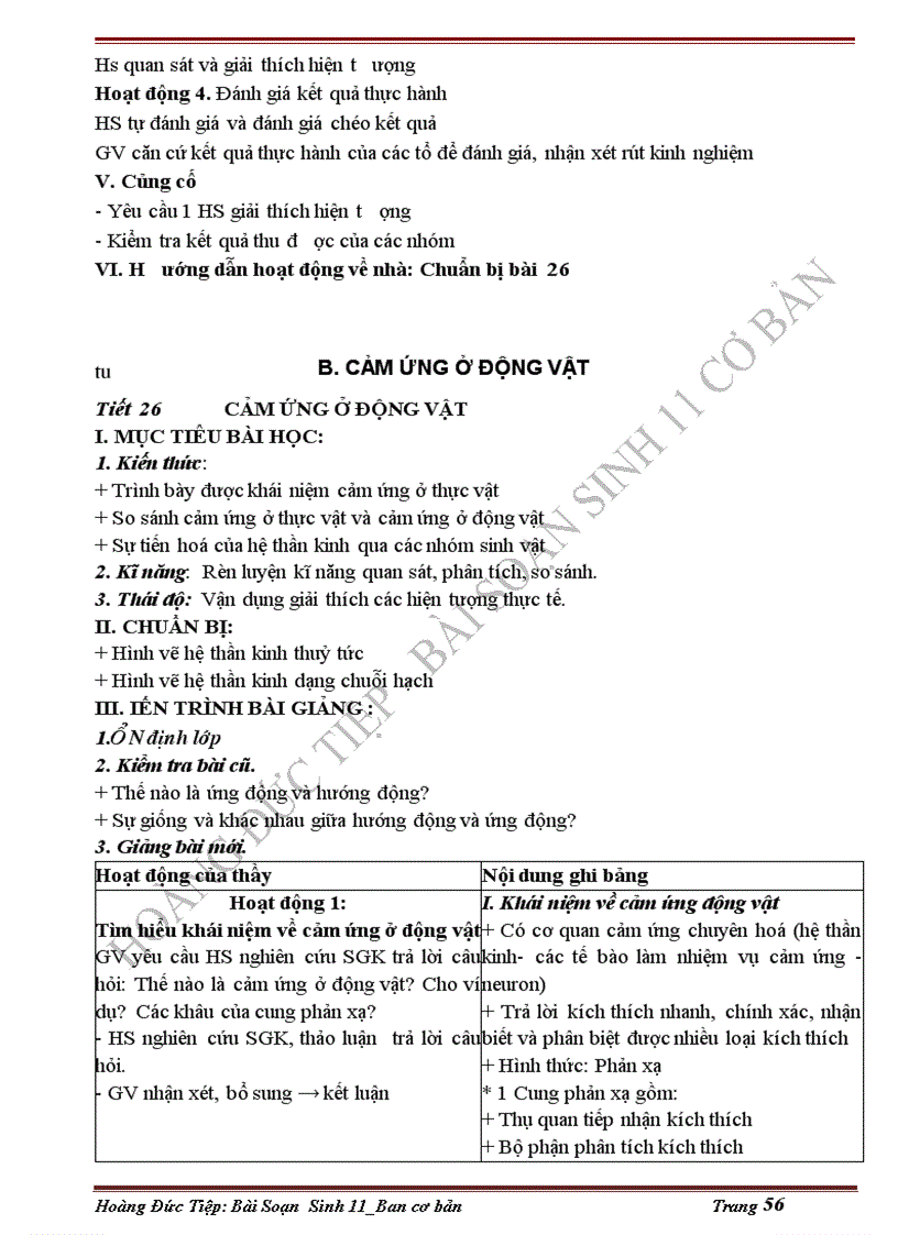 image for page Giáo án sinh 11 2cột tuyệt đẹp