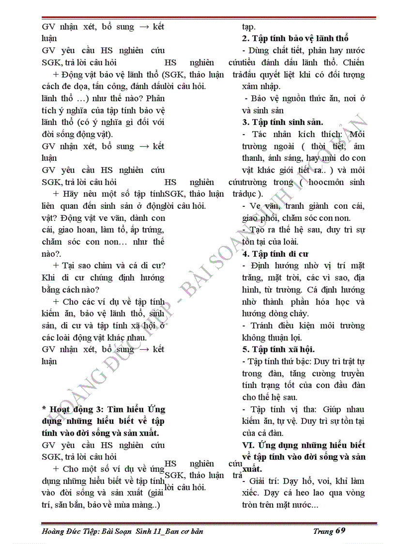 image for page Giáo án sinh 11 2cột tuyệt đẹp