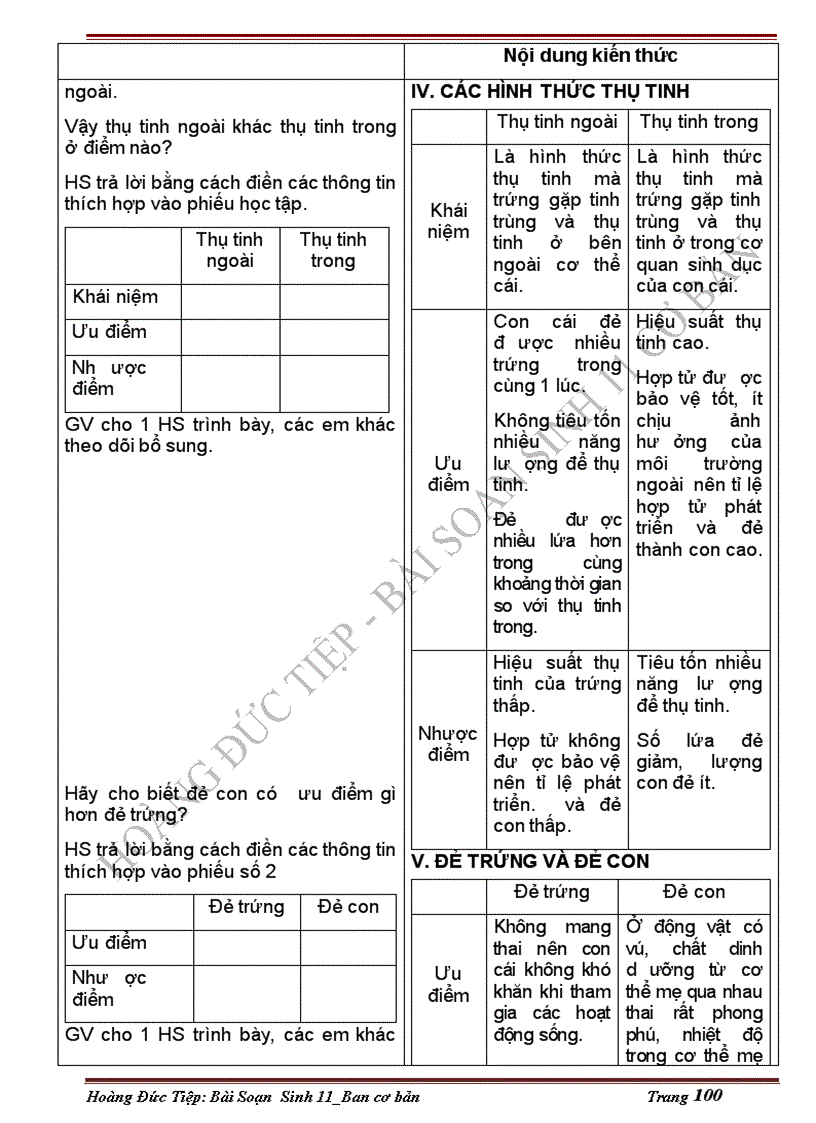 image for page Giáo án sinh 11 2cột tuyệt đẹp