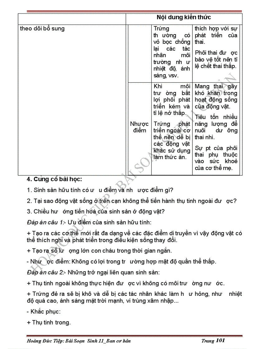 image for page Giáo án sinh 11 2cột tuyệt đẹp