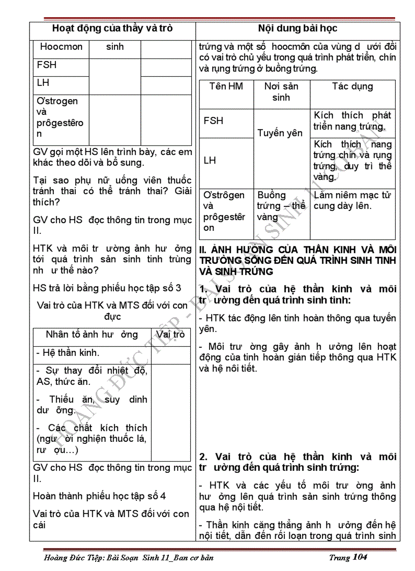 image for page Giáo án sinh 11 2cột tuyệt đẹp