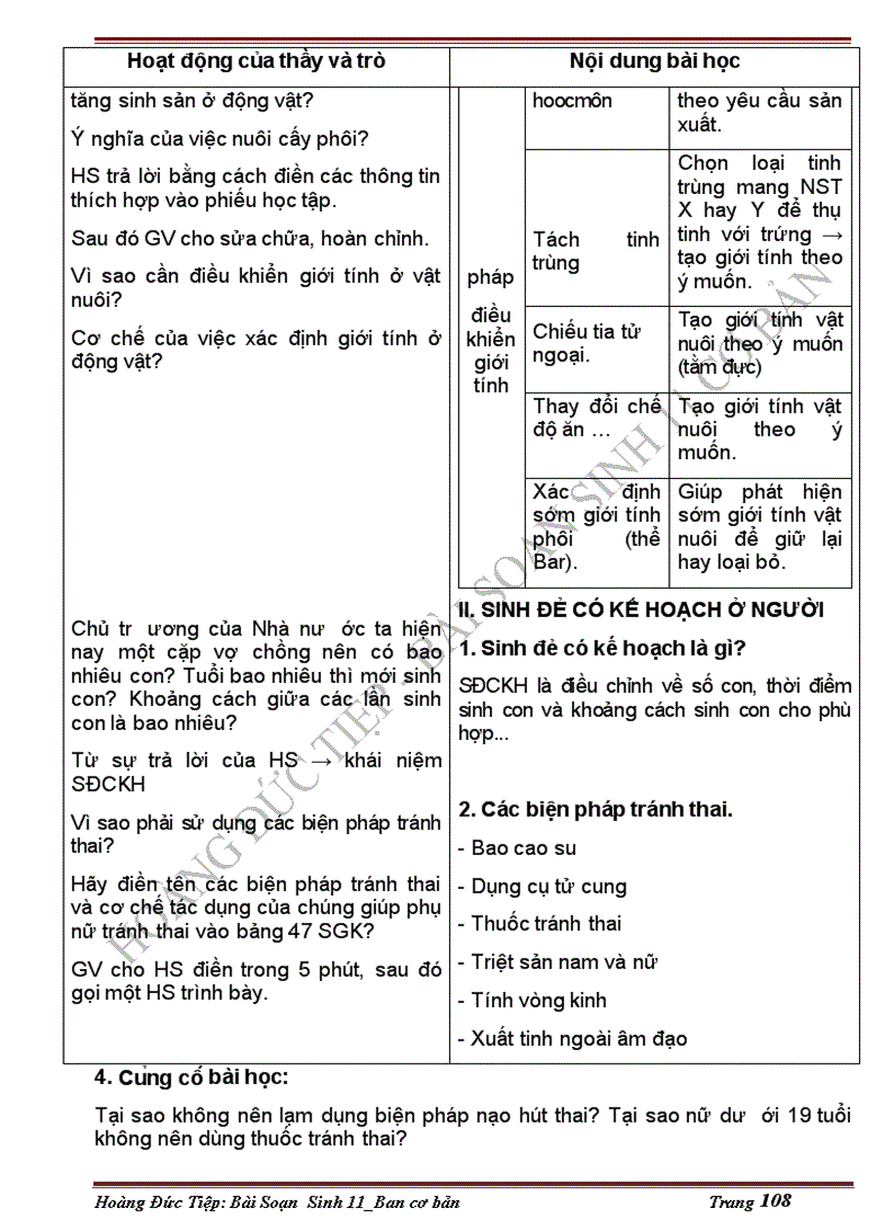 image for page Giáo án sinh 11 2cột tuyệt đẹp