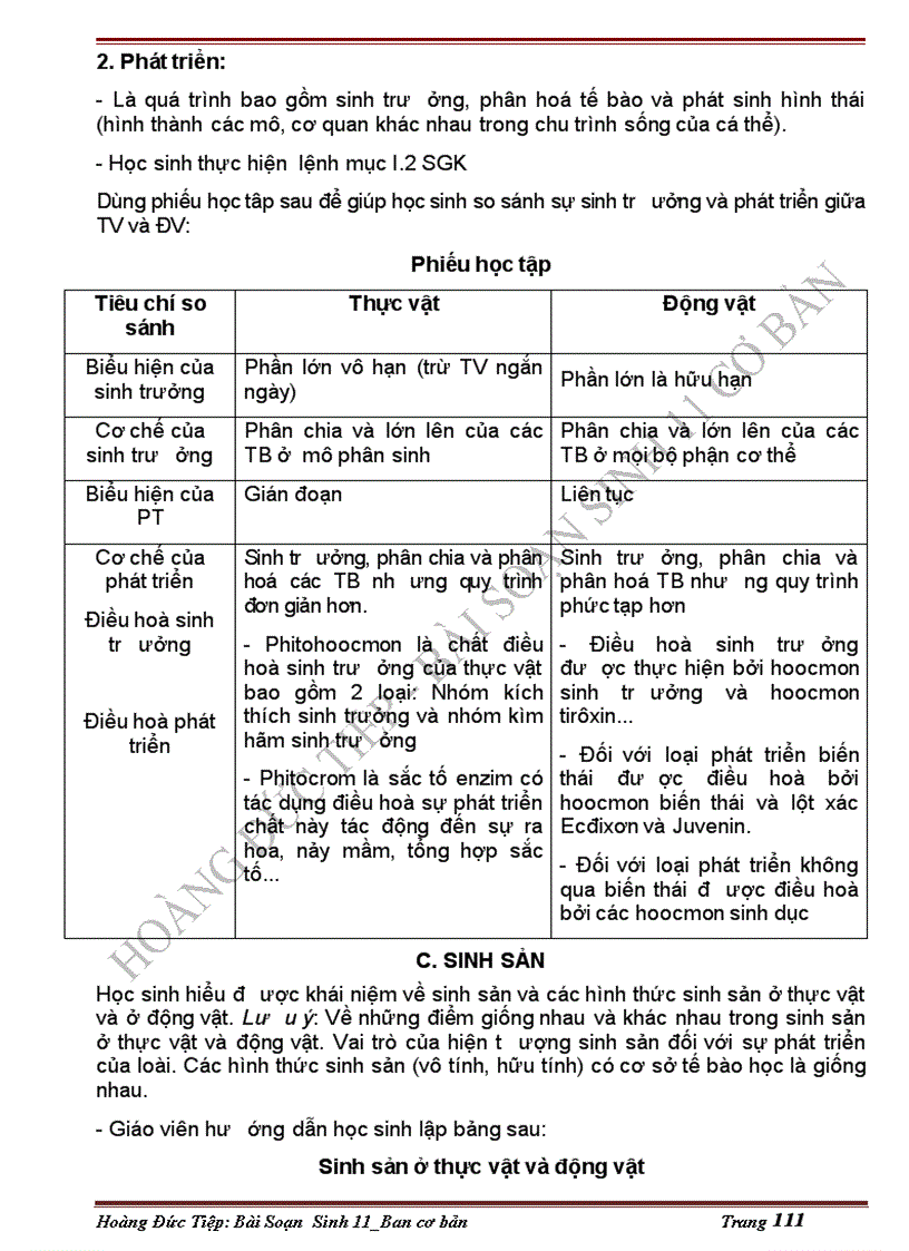 image for page Giáo án sinh 11 2cột tuyệt đẹp