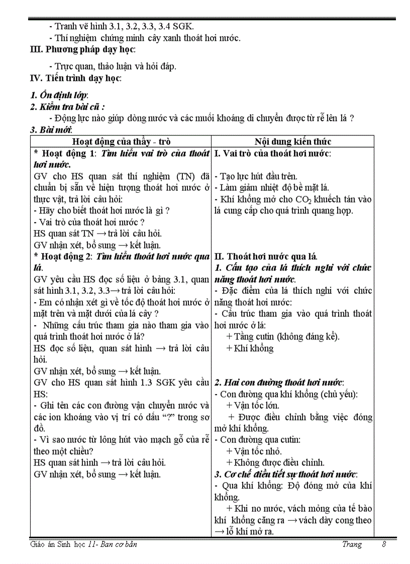 image for page Giáo án sinh 11 cơ bản trọn bộ