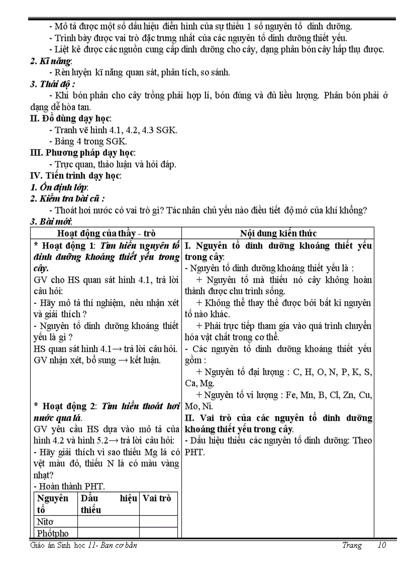 image for page Giáo án sinh 11 cơ bản trọn bộ