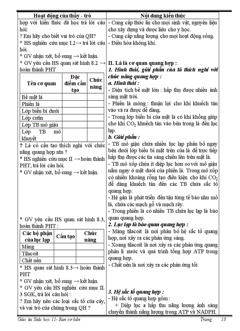 image for page Giáo án sinh 11 cơ bản trọn bộ