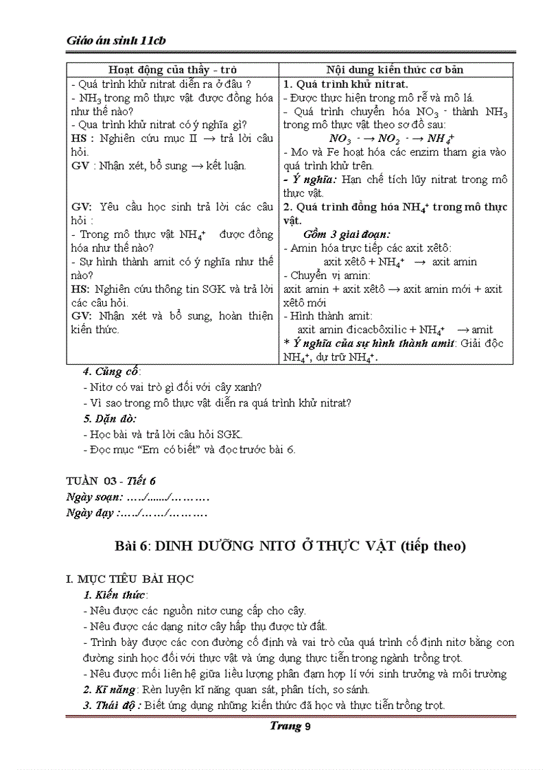 image for page Giáo án Sinh 11 Cơ bản 4