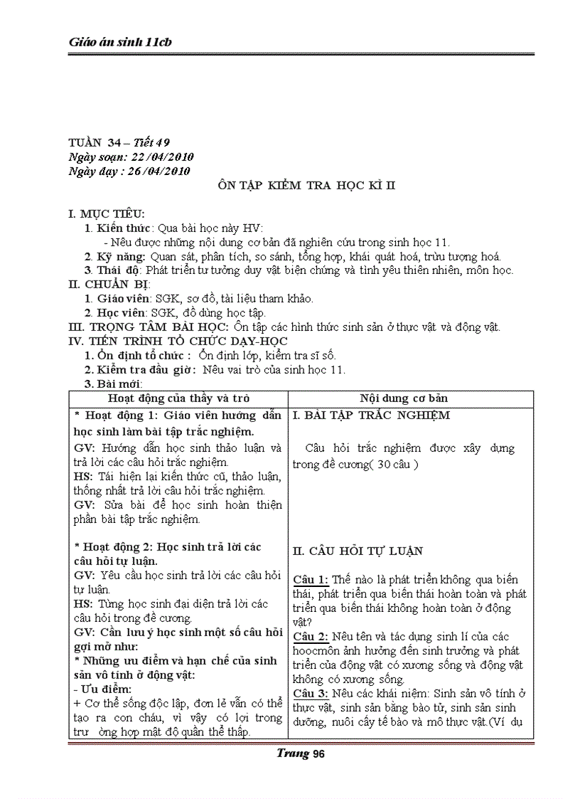 image for page Giáo án Sinh 11 Cơ bản 4