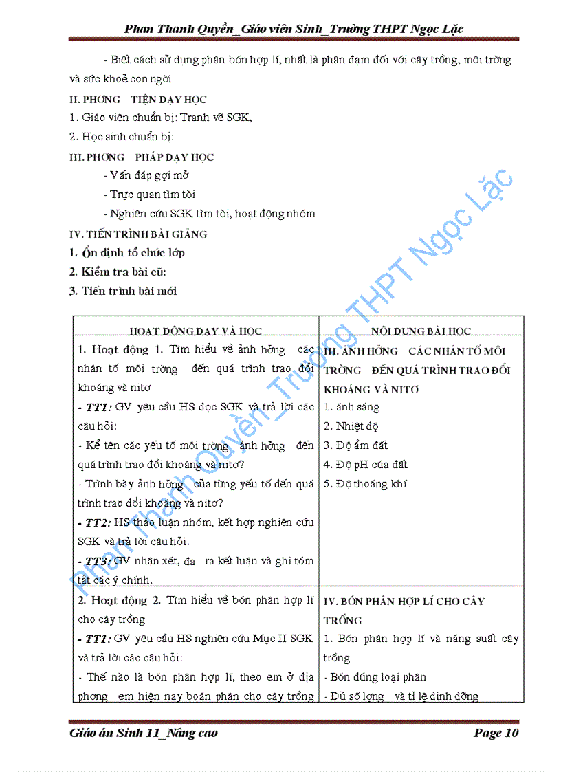 image for page Giáo án Sinh 11 Nang cao 1