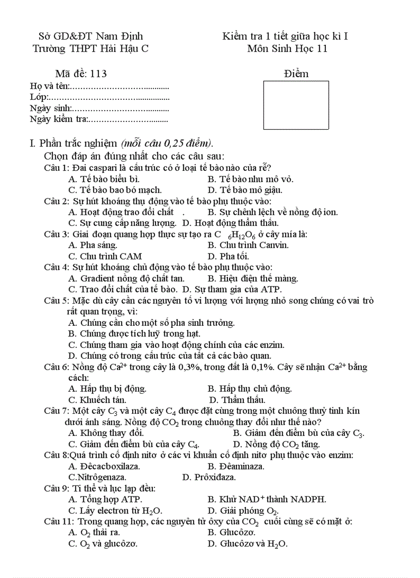 image for page Giao an sinh hoc 11 co ban