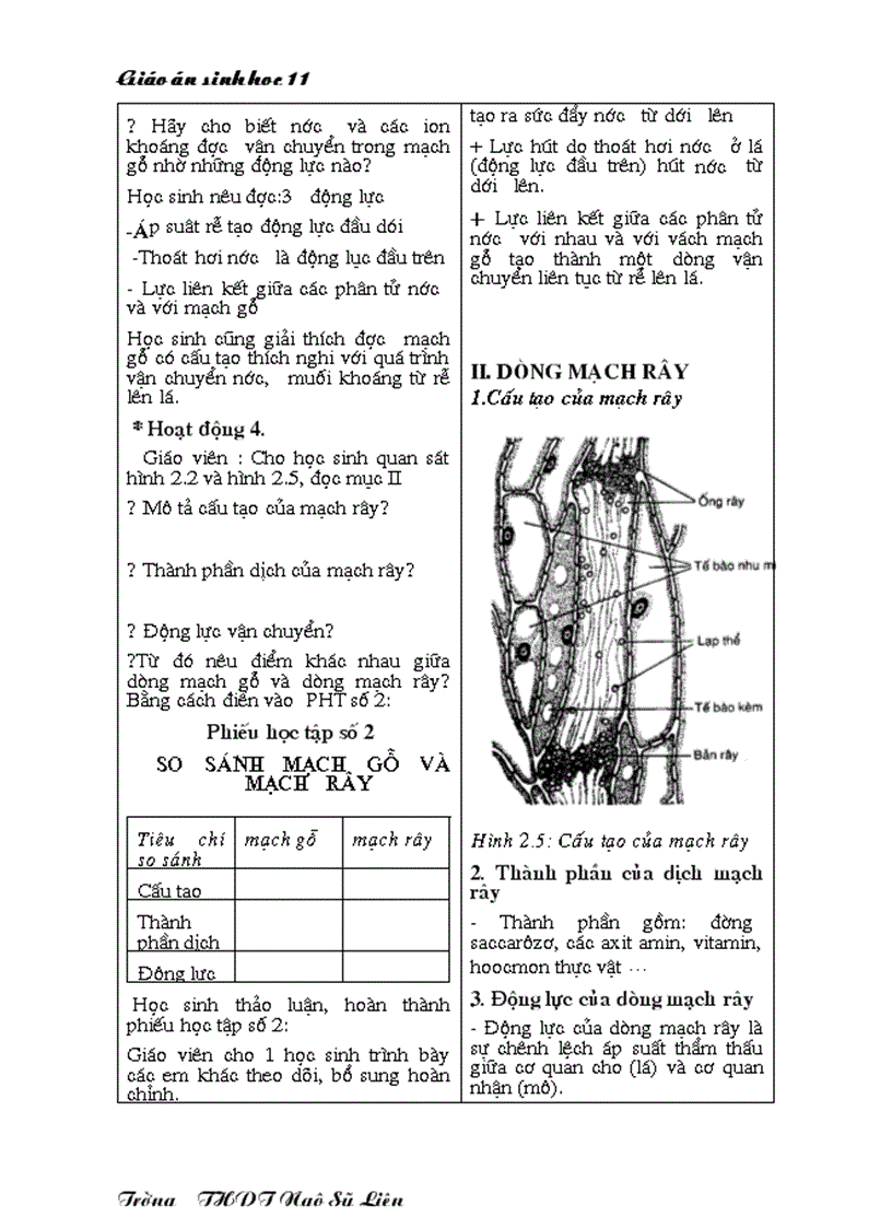 image for page Giáo án Sinh học 11 HKII