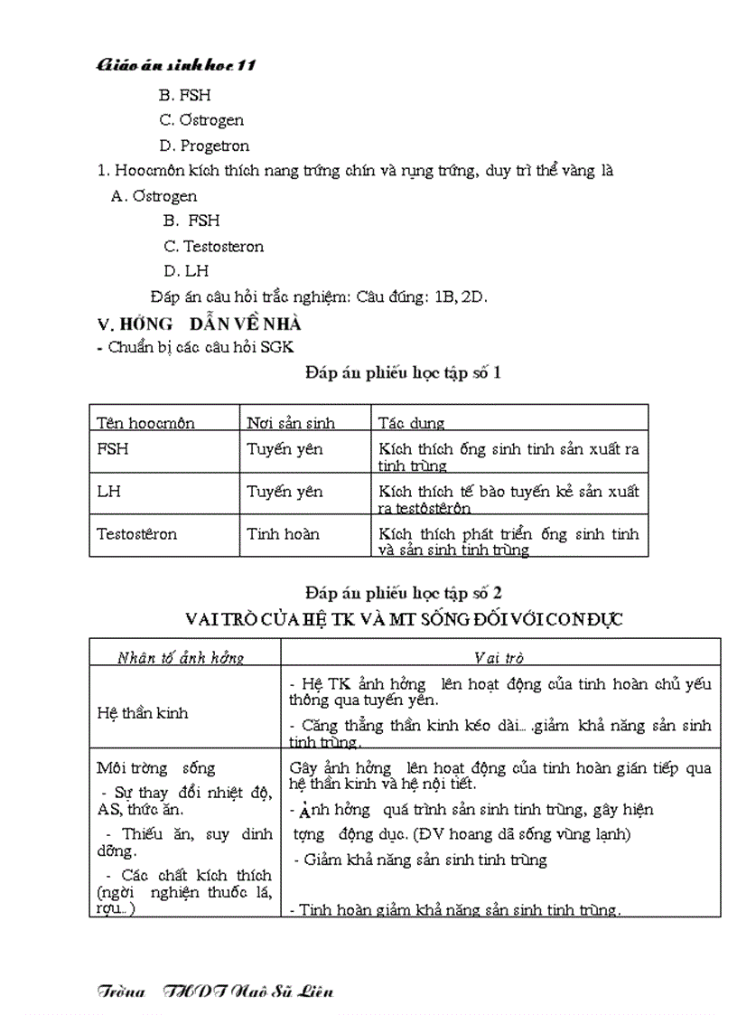 image for page Giáo án Sinh học 11 HKII
