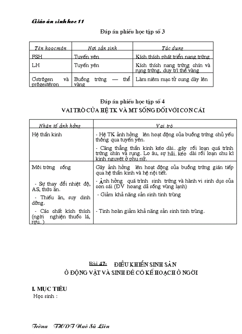image for page Giáo án Sinh học 11 HKII