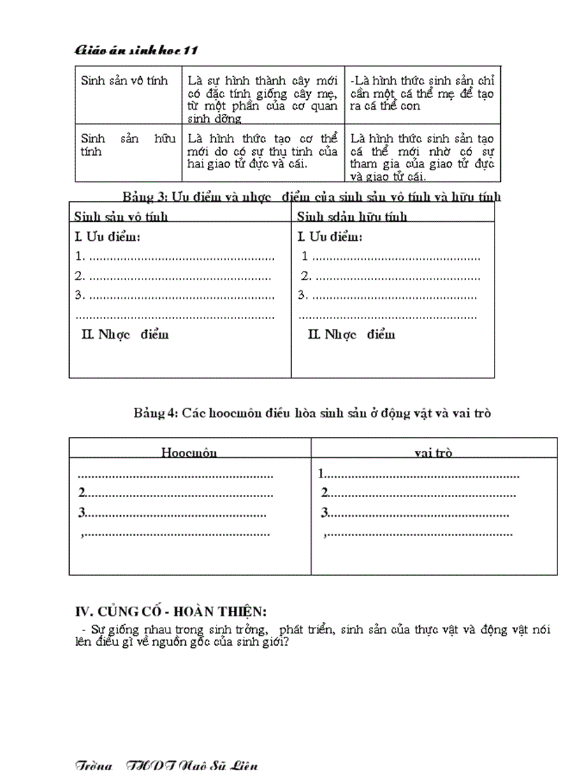 image for page Giáo án Sinh học 11 HKII