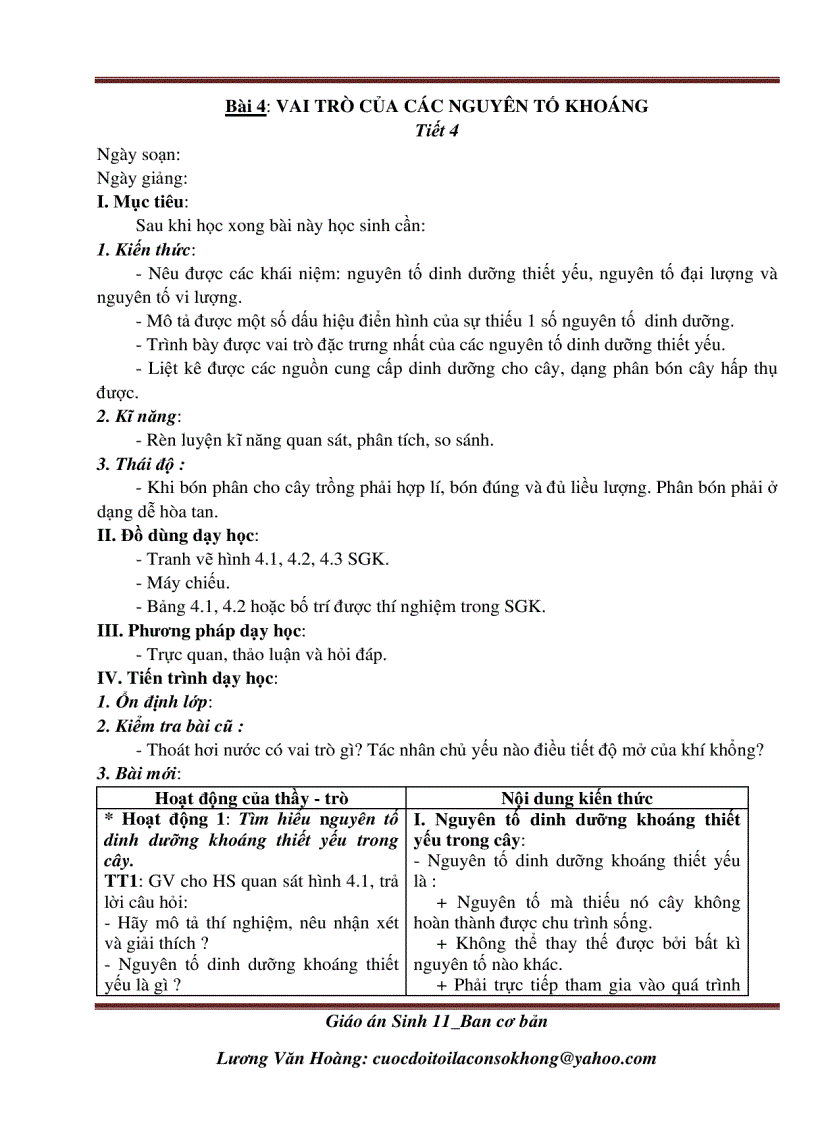 image for page Giáo án sinh học 11cơ bản 2