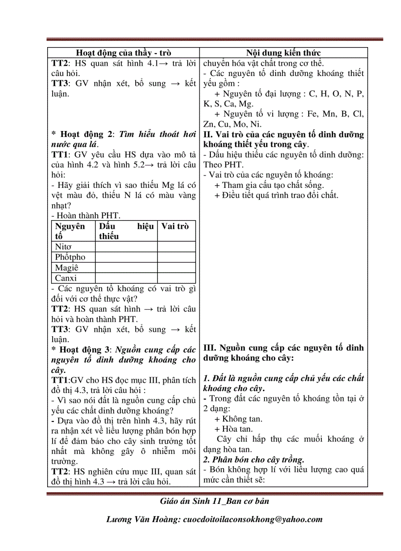 image for page Giáo án sinh học 11cơ bản 2