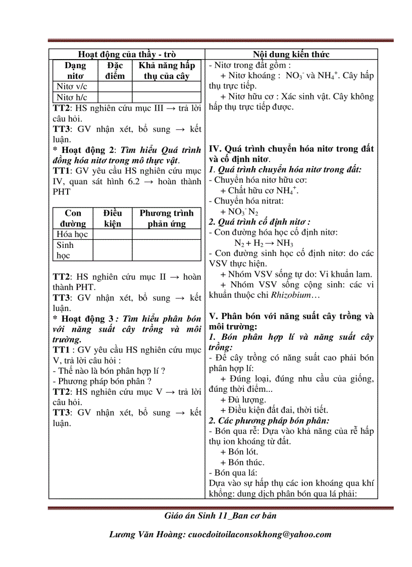 image for page Giáo án sinh học 11cơ bản 2