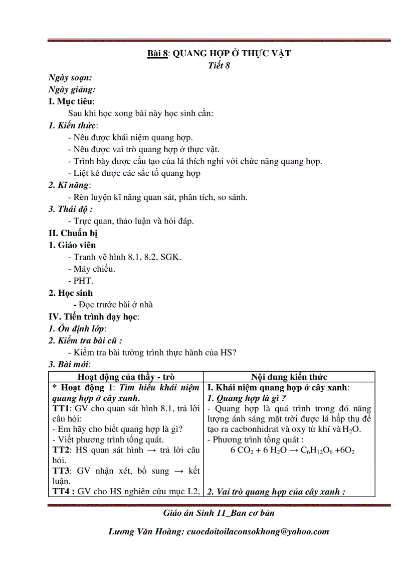 image for page Giáo án sinh học 11cơ bản 2