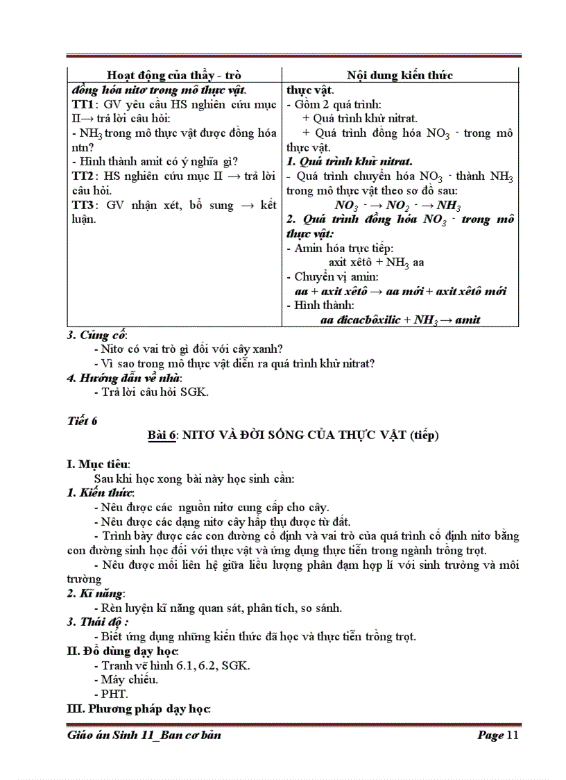 image for page Giáo án Sinh học lớp 11 cơ bản