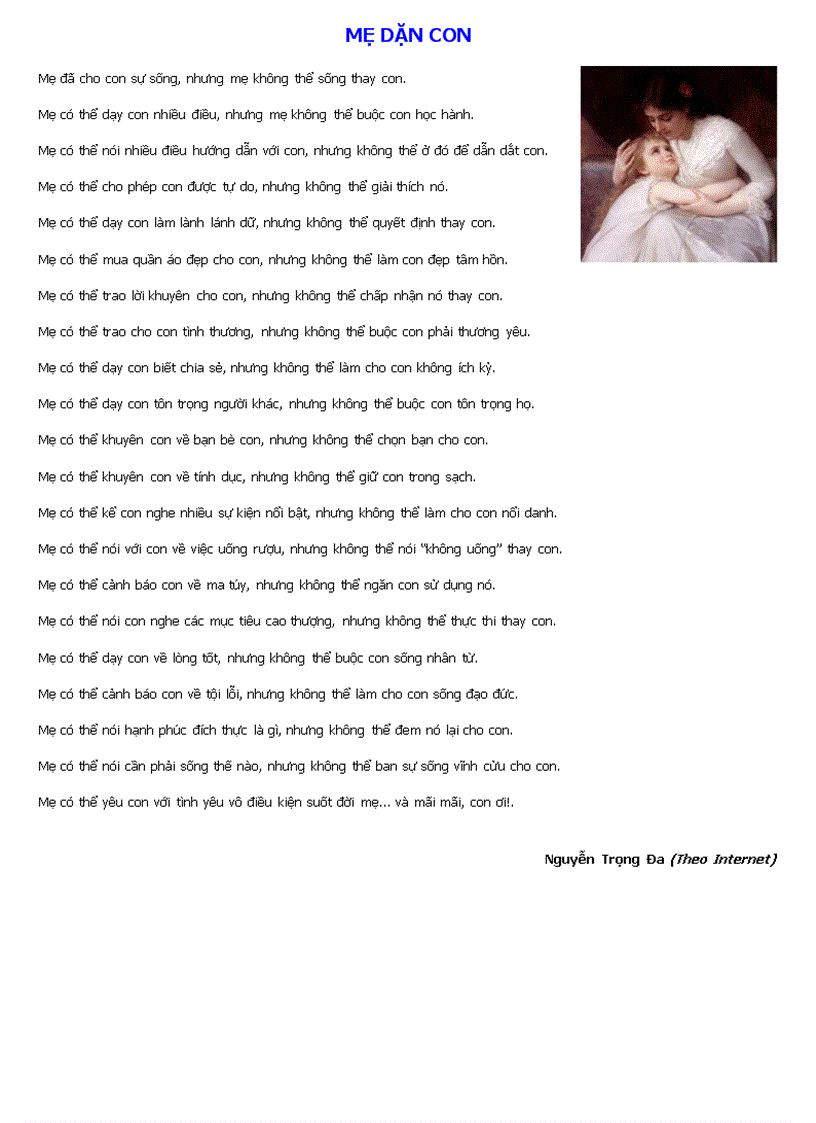 image for page Mẹ dặn con