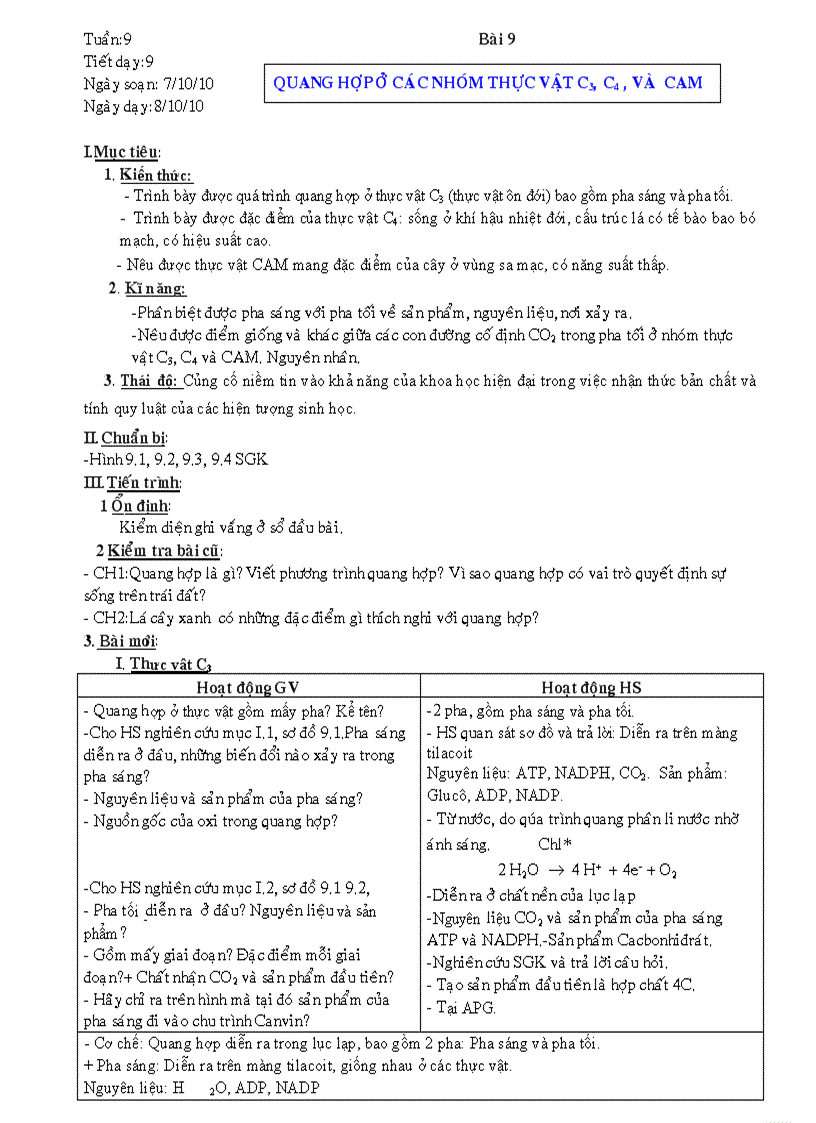 image for page Quang hợp ở các nhóm thực vật c3 c4 cam