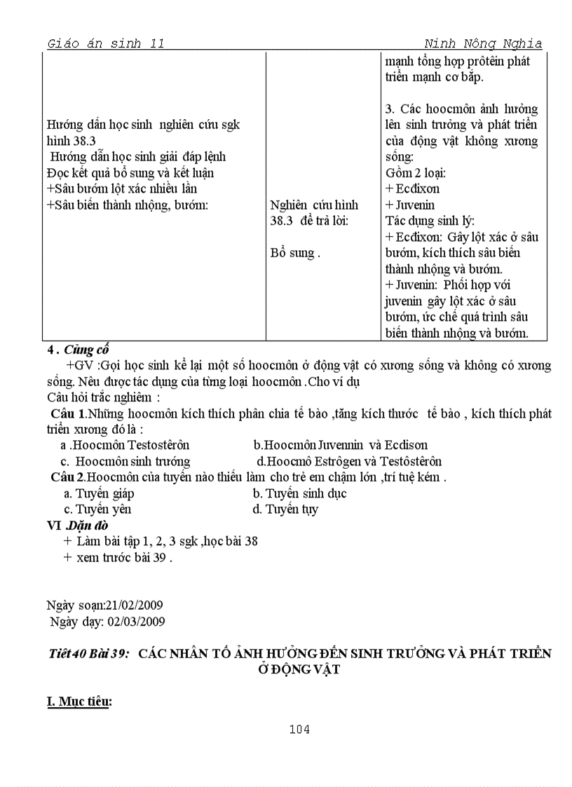 image for page Sinh 11 CB Bài 38 39