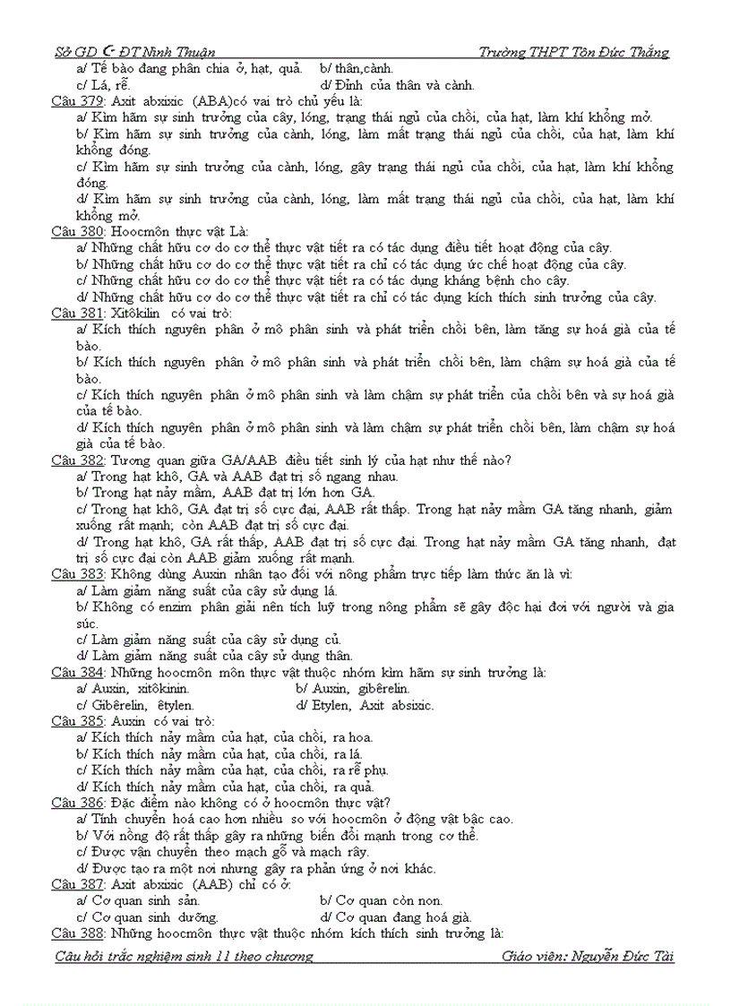 image for page Trắc nghiệm 11 mới chương iii