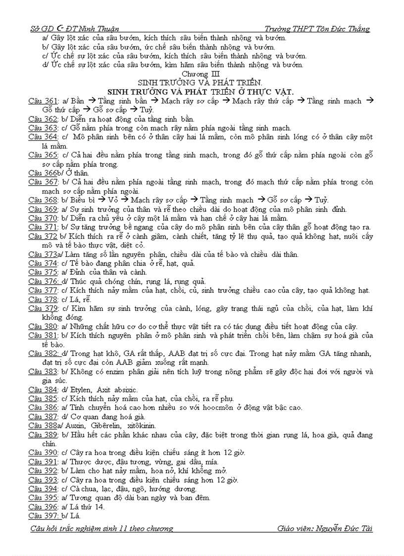 image for page Trắc nghiệm 11 mới chương iii