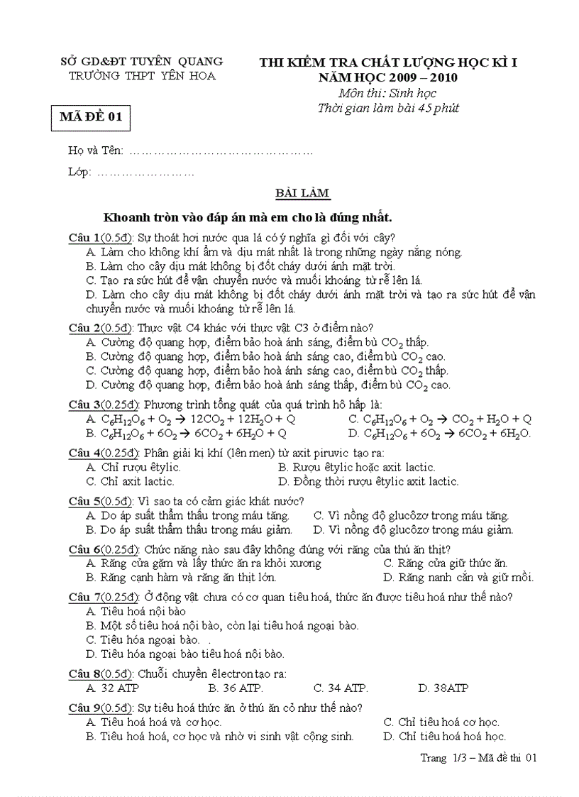 image for page Trac nghiưm Sinh 11