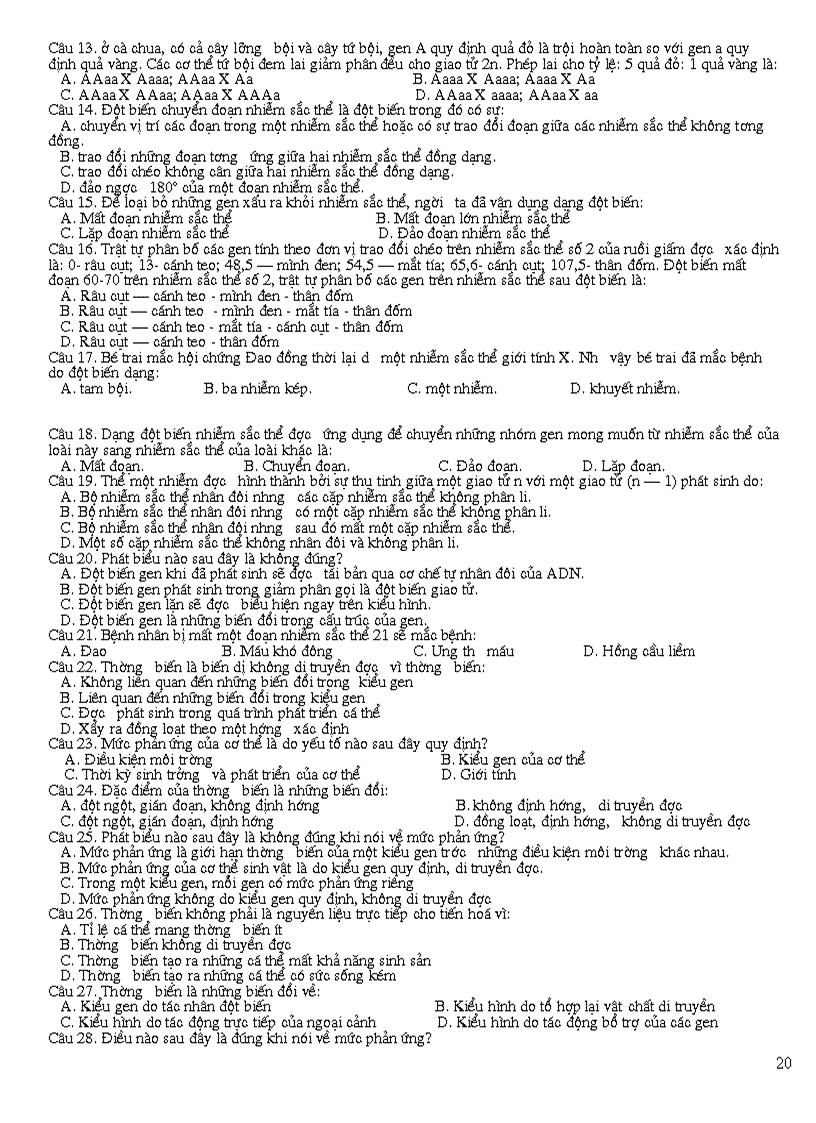 image for page 10 đề thi thử ĐH môn sinh học