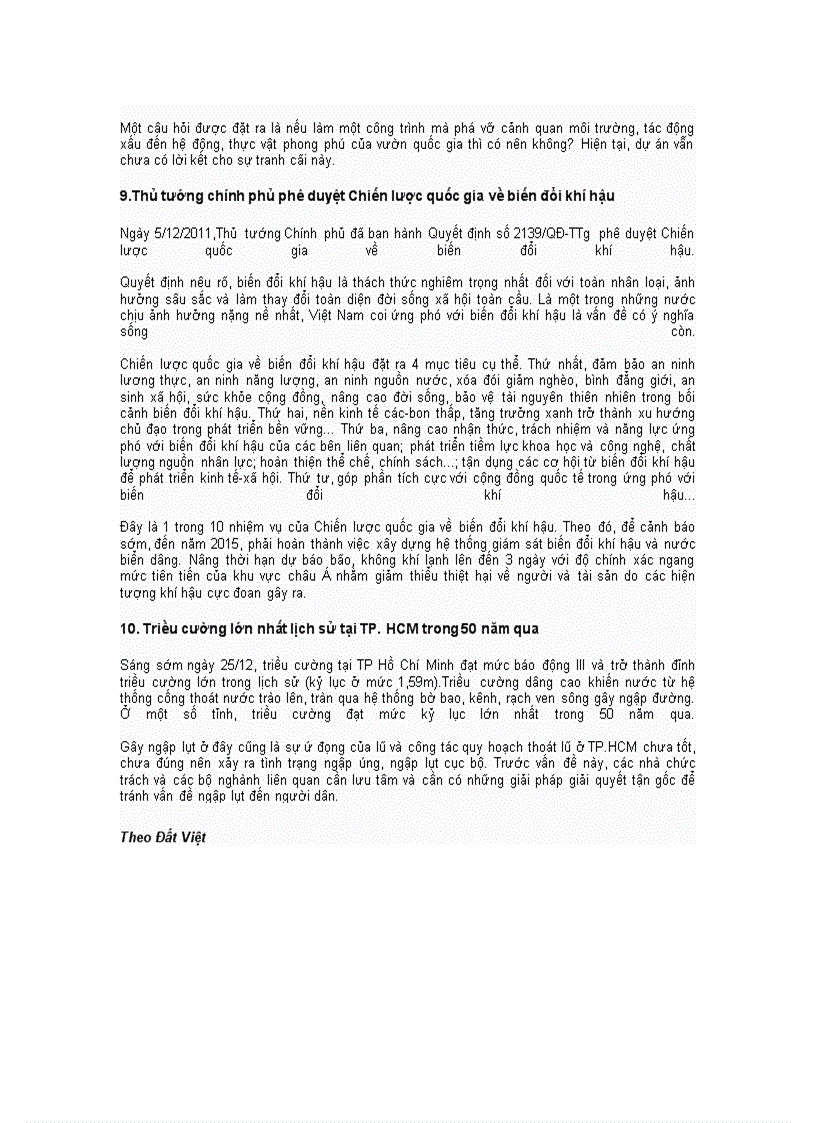 image for page 10 sự kiện môi trường việt nam nổi bật năm 2011