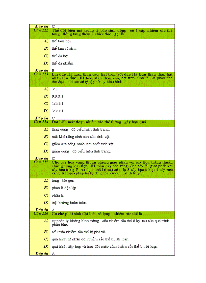 image for page 120 câu hỏi trắc nghiệm Sinh học 12