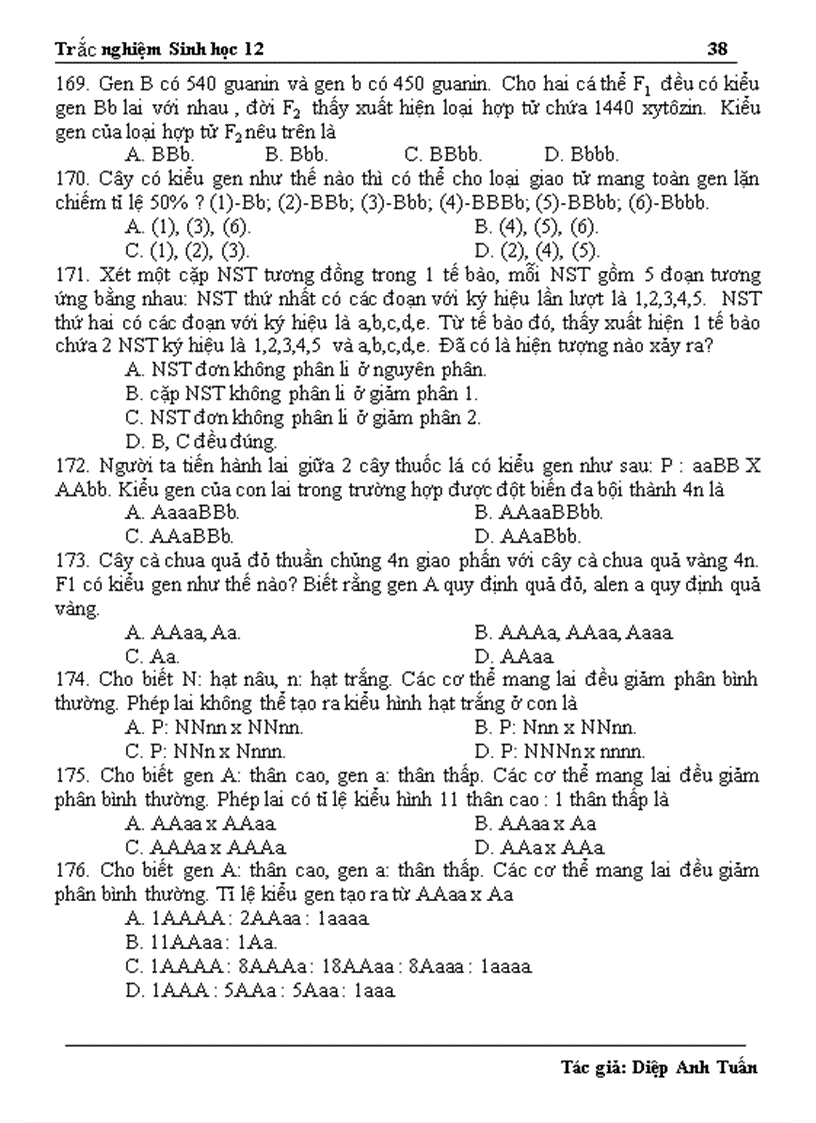 image for page 1300 câu hỏi ôn thi TN THPT và CĐ ĐH