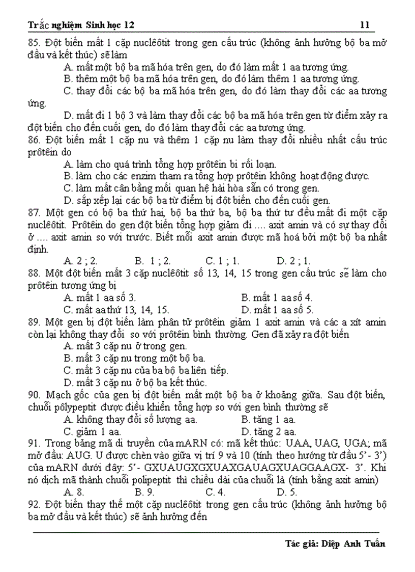 image for page 1300 câu hỏi trắc nghiệm ôn thi TN ĐH CĐ