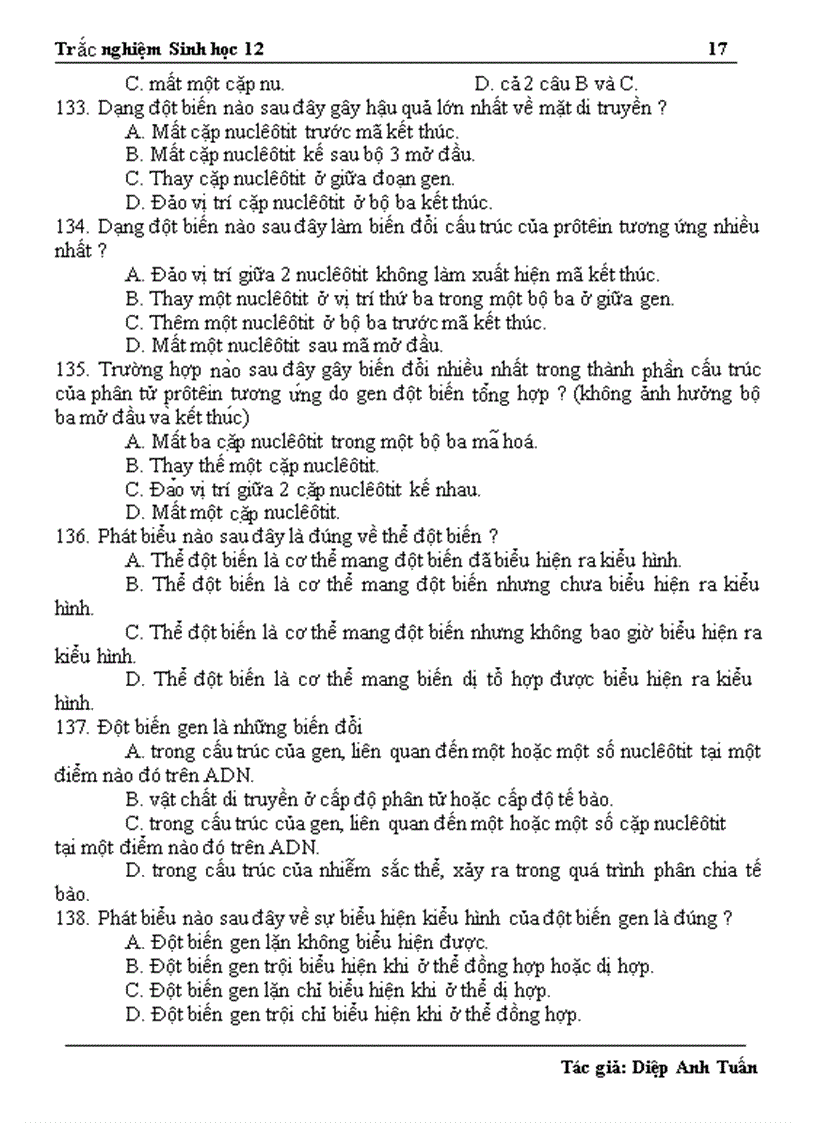 image for page 1300 câu hỏi trắc nghiệm ôn thi TN ĐH CĐ