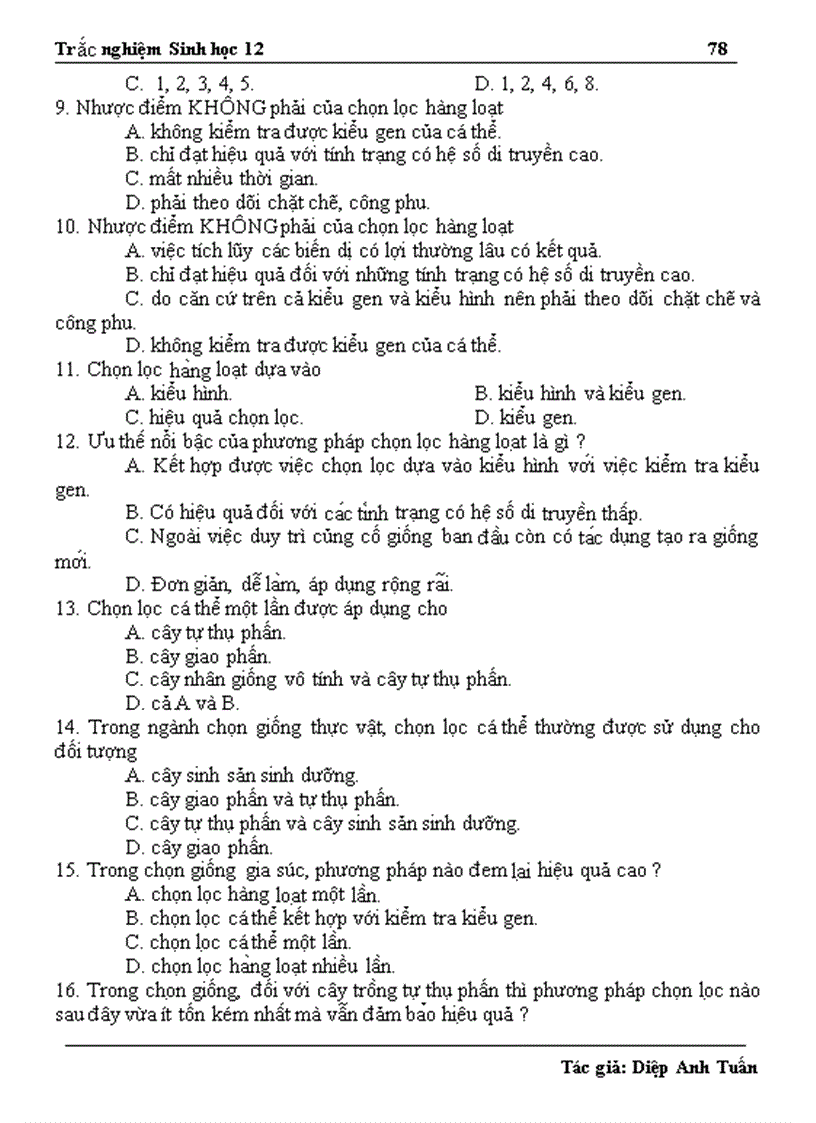 image for page 2500 cau hoi thi TNTHPT sinh hoc 12