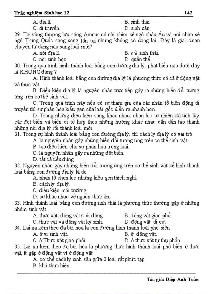 image for page 2500 cau hoi thi TNTHPT sinh hoc 12