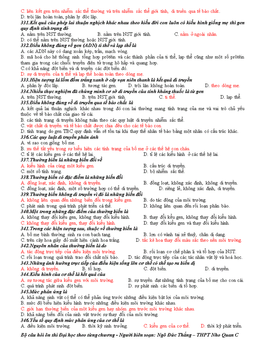 image for page 678 cau hoi on thi trac nghiem Sinh 12