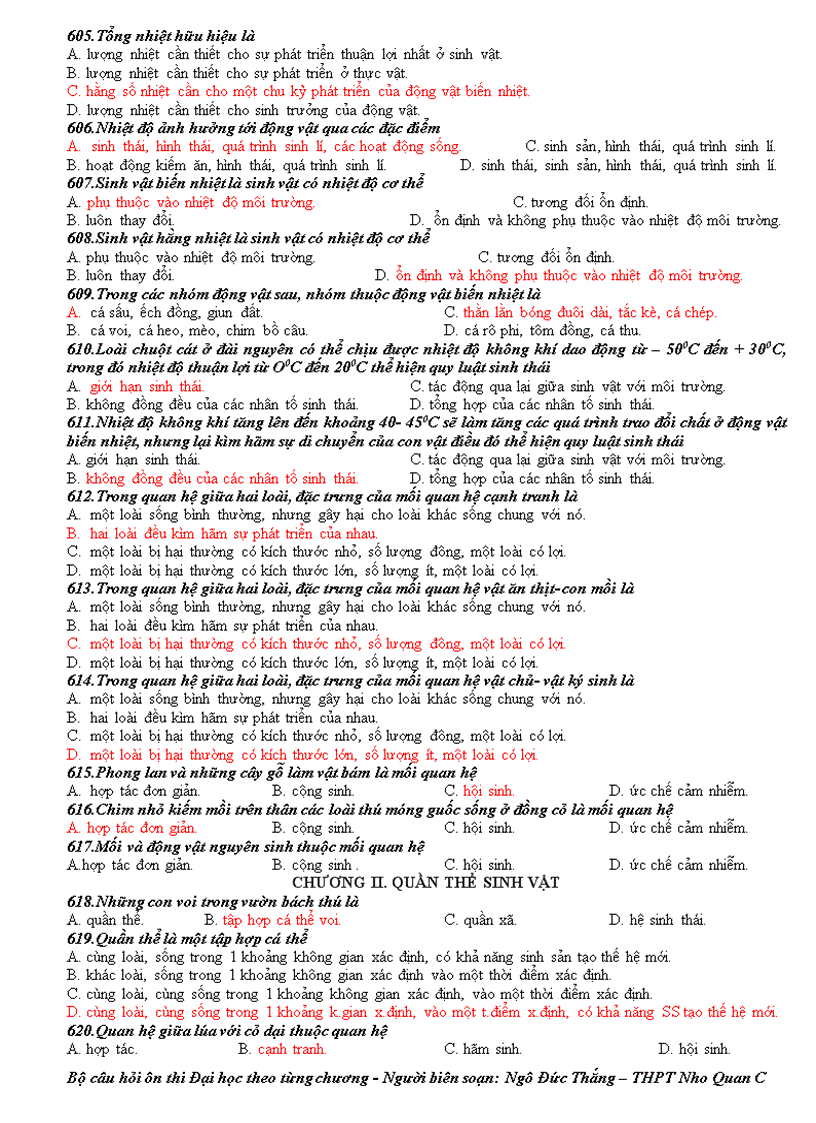 image for page 678 cau hoi on thi trac nghiem Sinh 12